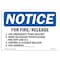 Signmission OSHA, For Fire Release 1. Use Emergency Pump Shut, 10in X 7in Rigid Plastic, 7" W, 10" L, Landscape OS-NS-P-710-L-12849 - alternate 1